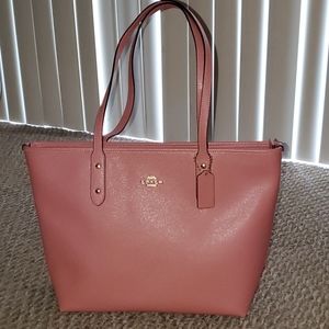 NWT COACH Vintage Pink Leather City Zip Tote